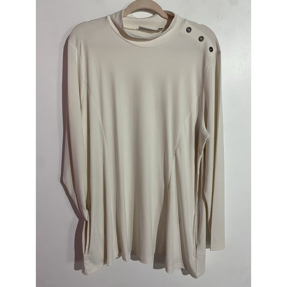 Susan Graver Tunic Top XL Liquid Knit Quite Luxury Office Old Money Timeless